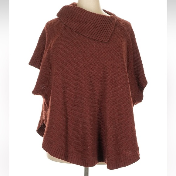 Lane Bryant Wool Cinnamon Brown Pullover Cowl Neck Ponch Shrug Plus Size 22-28 - Picture 1 of 6